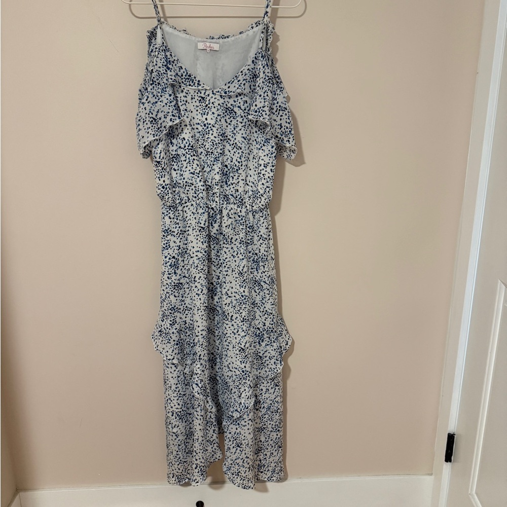 Parker Blue and White Spaghetti Strap Sundress